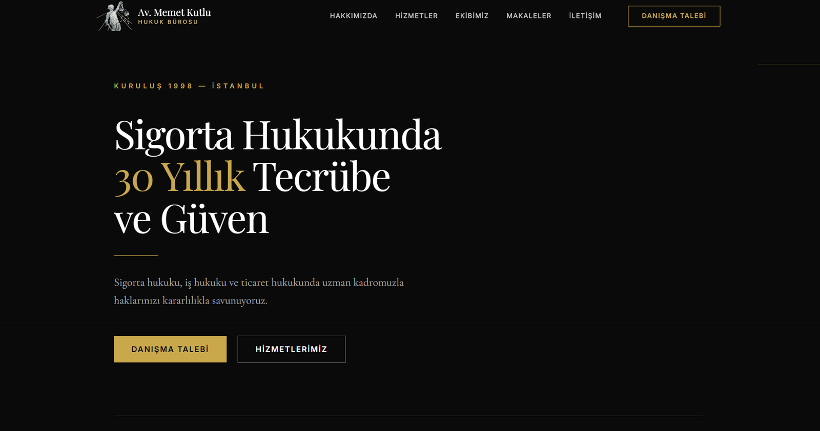 Avukat Web Sitesi – Profesyonel & SEO Uyumlu